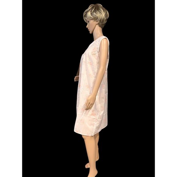 DANNI NEW YORK 60's/70's Night Dress & House Coat VTG Pink Floral NWT Sz L - Picture 8 of 11